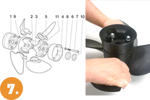 Adapter och främre navdel kontrolleras
